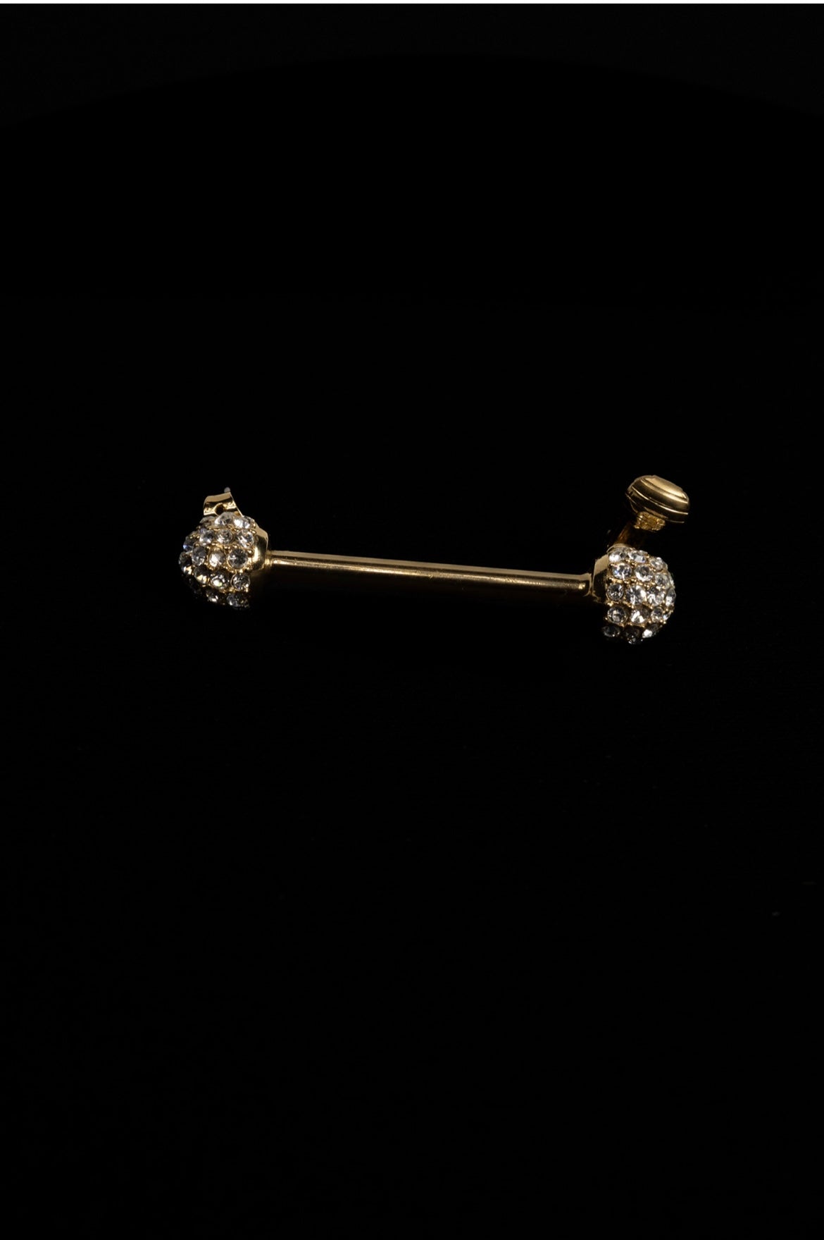 Zylberstein French luxury statement fashion gold earcuff earrings with barbell piercing  jewelry with swarovski crystals