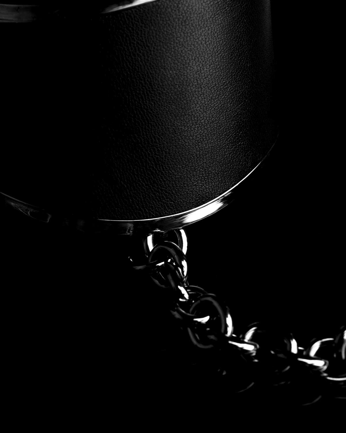 Fashion jewelry french designer punk rock couture sustainable men leather chain cuff bracelet stud spike ring