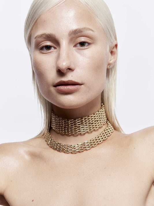Zylberstein French Paris jewelry designer fashion luxury gold chain trendy sustainable statement choker necklace