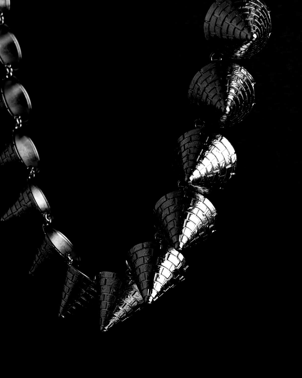 Fashion jewelry french designer punk rock couture sustainable men studded spike statement style necklace