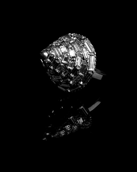 French designer punk rock couture fashion luxury Swarovski crystals  trendy sustainable statement spike stud ring