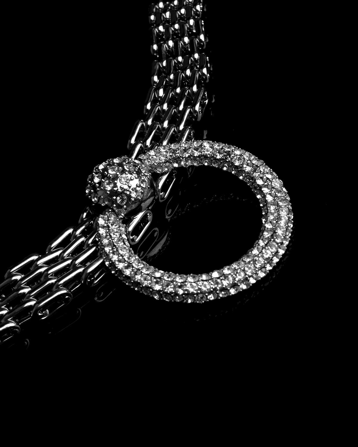 French designer punk rock couture fashion luxury Swarovski crystals chain trendy sustainable statement choker necklace