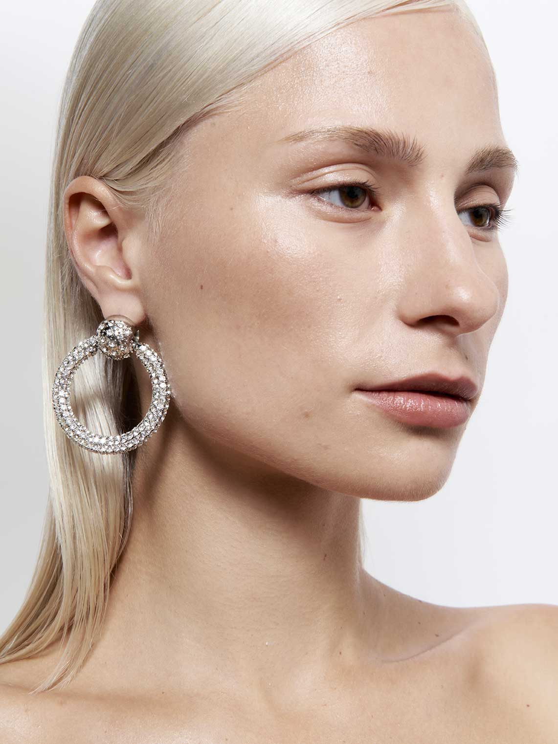 French designer fashion luxury crystals swarovski statement trendy sustainable hoops earrings