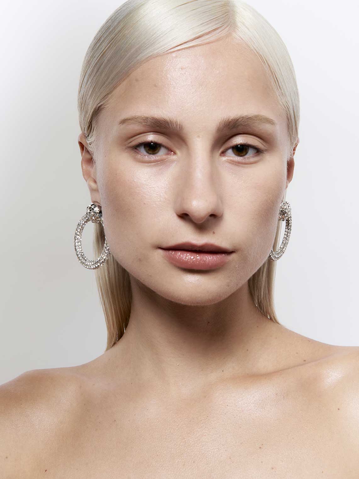 French designer fashion luxury crystals swarovski statement trendy sustainable hoops earrings
