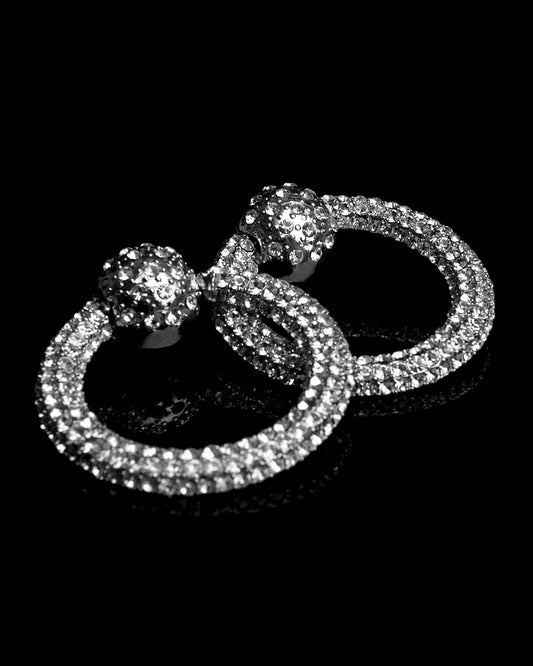 French designer fashion luxury crystals swarovski statement trendy sustainable hoops earrings